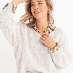 Beige Blouse Van Je M'appelle - Dames - Maat 2XL - 1 Maat Beschikbaar -Dameskleding Verkoop 550x738