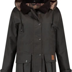 MGO Leisure Wear MGO Waxjas Leeds Dames - 100% Gewaxt Katoen - Winddicht En Waterdicht - Bruin - Maat M