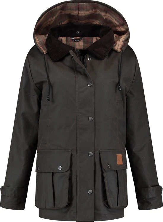 MGO Leisure Wear MGO Waxjas Leeds Dames - 100% Gewaxt Katoen - Winddicht En Waterdicht - Bruin - Maat M 1 MGO Leisure Wear MGO Waxjas Leeds Dames - 100% Gewaxt Katoen - Winddicht En Waterdicht - Bruin - Maat M