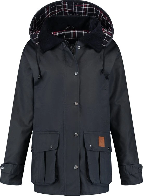 MGO Leisure Wear MGO Waxjas Leeds Dames - 100% Gewaxt Katoen - Winddicht En Waterdicht - Blauw - Maat XXL 1 MGO Leisure Wear MGO Waxjas Leeds Dames - 100% Gewaxt Katoen - Winddicht En Waterdicht - Blauw - Maat XXL