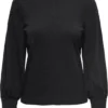 Only Blouse Onlnalia L/s Cuff Highneck Top Jrs 15280164 Black Dames Maat - L