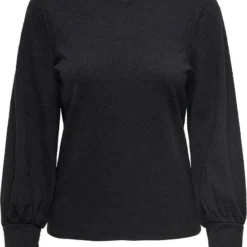Only Blouse Onlnalia L/s Cuff Highneck Top Jrs 15280164 Black Dames Maat - L