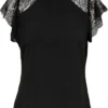 ONLY OLMKRISTINE S/S LACE TOP WVN Dames Top - Maat XL