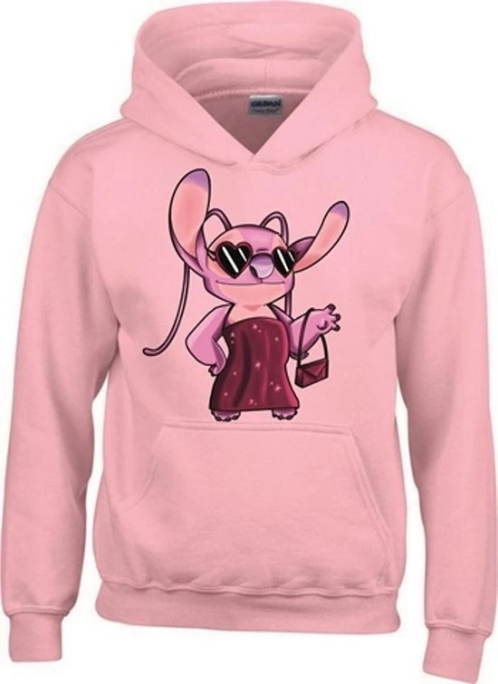 Gildan DISNEY STITCH ANGEL HOODIE/TRUI ROSE EXTRA SMALL 1 Gildan DISNEY STITCH ANGEL HOODIE/TRUI ROSE EXTRA SMALL