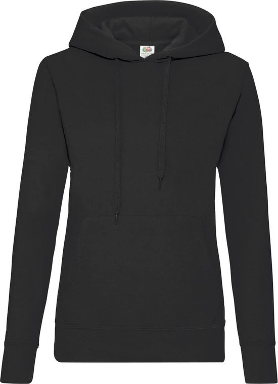 Fruit Of The Loom Vrouwen Dames Fit Sweatshirt Met Capuchon / Hoodie (Zwart) 1 Fruit Of The Loom Vrouwen Dames Fit Sweatshirt Met Capuchon / Hoodie (Zwart)