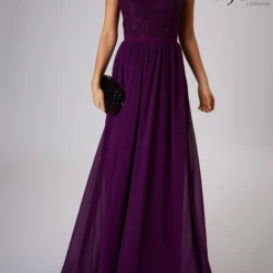 Merkloos Stijlvolle Jurk Met Bewerkt Lijfje Met Glitters En Steentjes