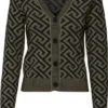 Vero Moda Vest Vmaria Ls V-neck Cardigan 10270916 Black/w. Ivy Gre Dames Maat - M