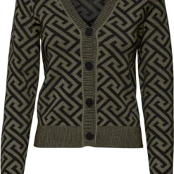 Vero Moda Vest Vmaria Ls V-neck Cardigan 10270916 Black/w. Ivy Gre Dames Maat - M