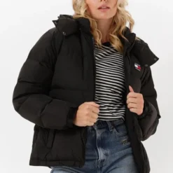 Tommy Jeans - Dames Jas Winter Alaska Puffer Jacket - Zwart - Maat M -Dameskleding Verkoop 550x776