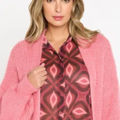 LOLALIZA Lange Cardigan - Roze - Maat S/M -Dameskleding Verkoop 550x780 1