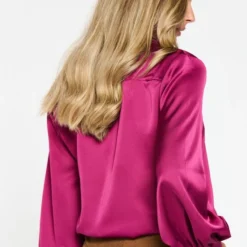 LOLALIZA Satijnen Hemd Met Pofmouwen - Paars - Maat 40 -Dameskleding Verkoop 550x780 10