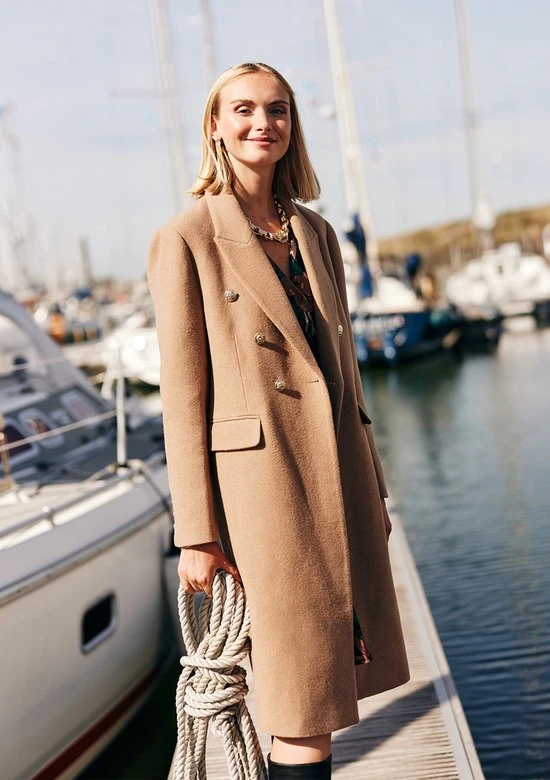 LOLALIZA Lange Jas - Camel - Maat 40 1 LOLALIZA Lange Jas - Camel - Maat 40