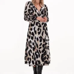 OBJECT OBJLEONORA L/S WRAP MIDI DRESS NOOS Dames Jurk - Maat 40