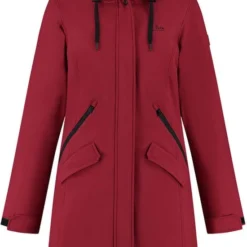 Kjelvik Dames Softshell Parka - Winterparka Softshell - Chanela - Rood - Maat 48