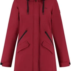 Kjelvik Dames Softshell Parka - Winterparka Softshell - Chanela - Rood - Maat 46