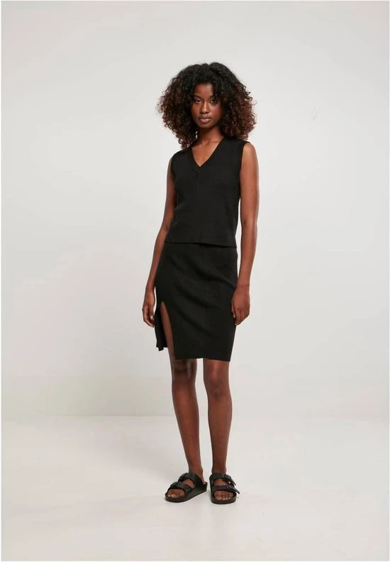 Urban Classics Gilet -XL- Short Knitted Slip On Zwart 3 Urban Classics Gilet -XL- Short Knitted Slip On Zwart - Afbeelding 3