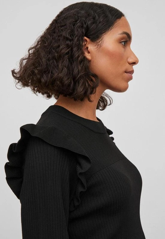 Vila Trui Vineira L/s Knit Top/3/lr 14083682 Black Dames Maat - M 6 Vila Trui Vineira L/s Knit Top/3/lr 14083682 Black Dames Maat - M - Afbeelding 6