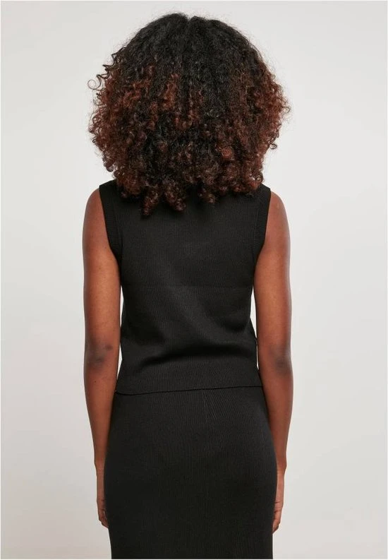 Urban Classics Gilet -XL- Short Knitted Slip On Zwart 2 Urban Classics Gilet -XL- Short Knitted Slip On Zwart - Afbeelding 2