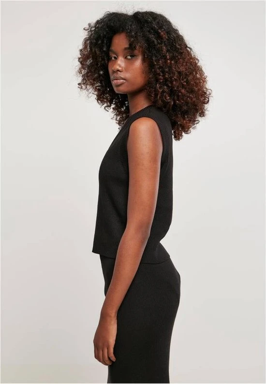 Urban Classics Gilet -XL- Short Knitted Slip On Zwart 4 Urban Classics Gilet -XL- Short Knitted Slip On Zwart - Afbeelding 4
