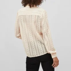Vila Blouse Vichikka L/s Lace Shirt/3s 14081445 Birch Dames Maat - S -Dameskleding Verkoop 550x793 6
