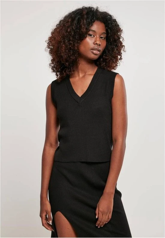 Urban Classics Gilet -XL- Short Knitted Slip On Zwart 1 Urban Classics Gilet -XL- Short Knitted Slip On Zwart