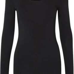 Vero Moda T-shirt Vmmaxi My Ls Soft Long U-neck Noos 10152908 Black Dames Maat - L -Dameskleding Verkoop 550x794