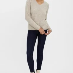 VERO MODA VMCREWLEFILE LS V-NECK BLOUSE NOOS Dames Trui - Maat M -Dameskleding Verkoop 550x803 1