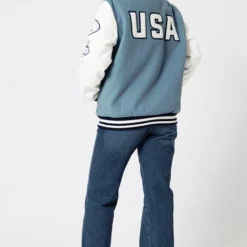 America Today Joni - Unisex Adult, Heren Baseball Jack - Maat S -Dameskleding Verkoop 550x809 7