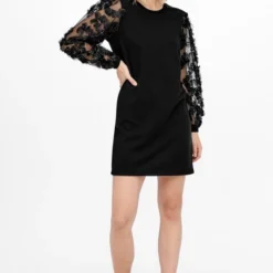 Jacqueline De Yong Jurk Jdyfairview L/s Sweat Dress Jrs 15247384 Black Dames Maat - XL -Dameskleding Verkoop 550x812 4