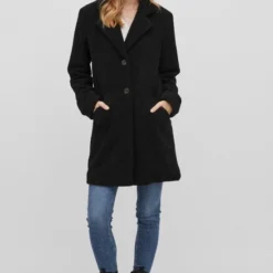 Vila Jas Viliosi Teddy Coat/su - Fav 14061532 Black Dames Maat - 44 -Dameskleding Verkoop 550x814 3