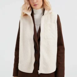 WE Fashion Dames Mouwloos Teddy Vest