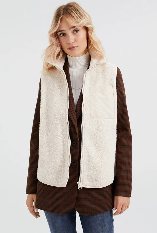 WE Fashion Dames Mouwloos Teddy Vest 1 WE Fashion Dames Mouwloos Teddy Vest