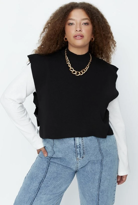 Trendyol Vrouwen Mouwloos Poncho Grote Maten Trui 1 Trendyol Vrouwen Mouwloos Poncho Grote Maten Trui