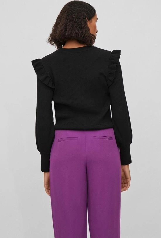 Vila Trui Vineira L/s Knit Top/3/lr 14083682 Black Dames Maat - M 4 Vila Trui Vineira L/s Knit Top/3/lr 14083682 Black Dames Maat - M - Afbeelding 4