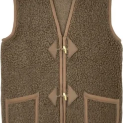 Alwero Dames Gilet "Alpen Adult 100% Wol" Bark - Maat S