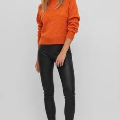 Vila Trui Vituli O-neck L/s Knit Top/su/pb 14075494 Burnt Orange Dames Maat - L -Dameskleding Verkoop 550x816 19