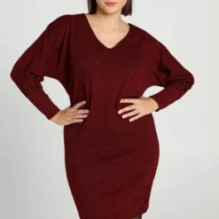 Cassis Korte, Gebreide Jurktrui Met Kreukeffect