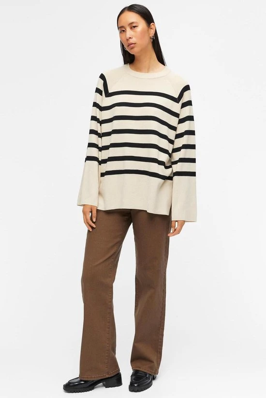 Object Ester Ls Knit Top Truien & Vesten - Beige 6 Object Ester Ls Knit Top Truien & Vesten - Beige - Afbeelding 6