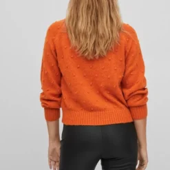 Vila Trui Vituli O-neck L/s Knit Top/su/pb 14075494 Burnt Orange Dames Maat - L -Dameskleding Verkoop 550x821 7