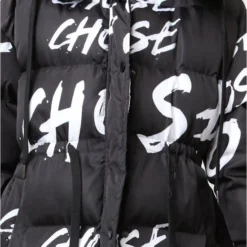 Merkloos Zwarte Jas Choose Graffiti - Maat SM - Merk AIKHA - Dikke Gewatteerde Lange Jassen - Print -Dameskleding Verkoop 550x821 8