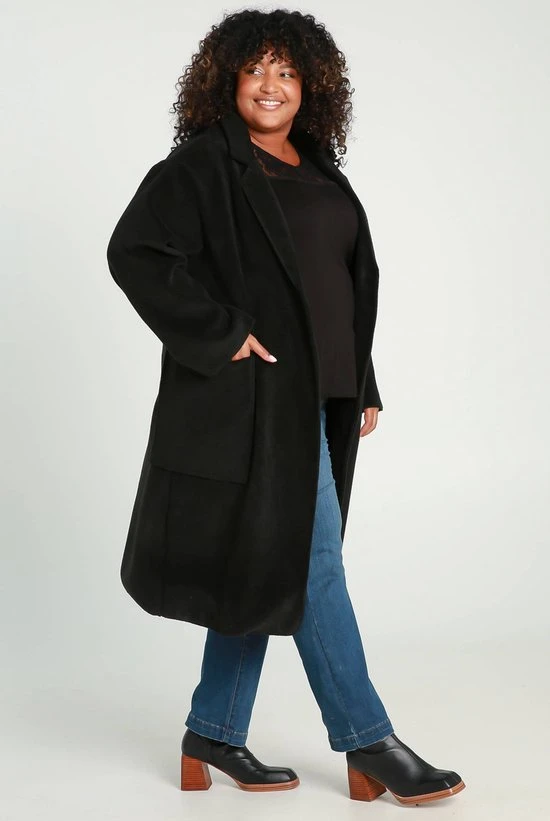 Paprika Lange, Effen Mantel Met Grote Zakken 4 Paprika Lange, Effen Mantel Met Grote Zakken - Afbeelding 4