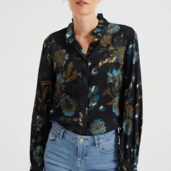 WE Fashion Dames Blouse Met Dessin En Ruches