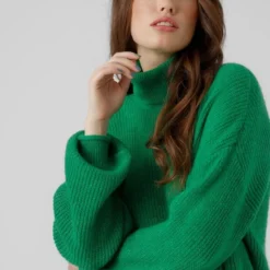 VERO MODA VMYVONNE LS ROLLNECK ROLLEDGE BLOU GA BF Dames Trui - Maat XL