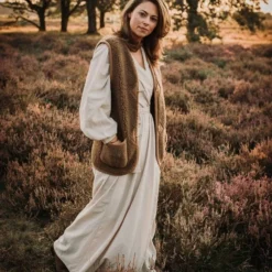 Alwero Dames Gilet "Alpen Adult 100% Wol" Bark - Maat S -Dameskleding Verkoop 550x824 126