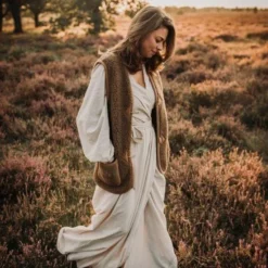 Alwero Dames Gilet "Alpen Adult 100% Wol" Bark - Maat S -Dameskleding Verkoop 550x824 127