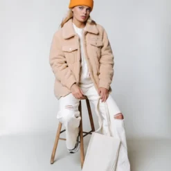 Colourful Rebel Vany Teddy Jas Beige Dames - Polyester - S