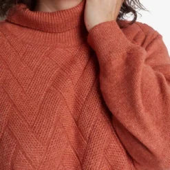 EVIVA - Gebreide Jurk Met Rolkraag - Lichtbruin -Dameskleding Verkoop 550x824 72