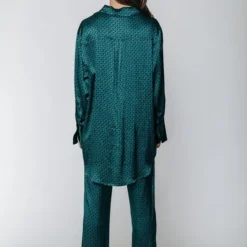 Colourful Rebel Jada Satin Broek Groen Dames - Regular Fit - Viscose - S -Dameskleding Verkoop 550x824 79