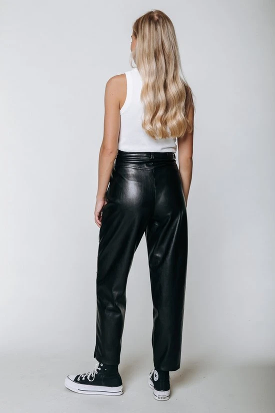 Colourful Rebel Kristel Broek Zwart Dames - Loose Fit - Leer - XL 2 Colourful Rebel Kristel Broek Zwart Dames - Loose Fit - Leer - XL - Afbeelding 2