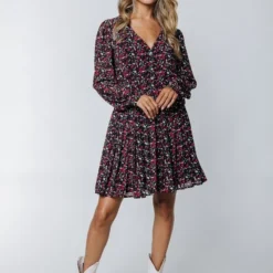 Colourful Rebel Olsa Flower Jurk Rood Dames - A-lijn - Viscose - L